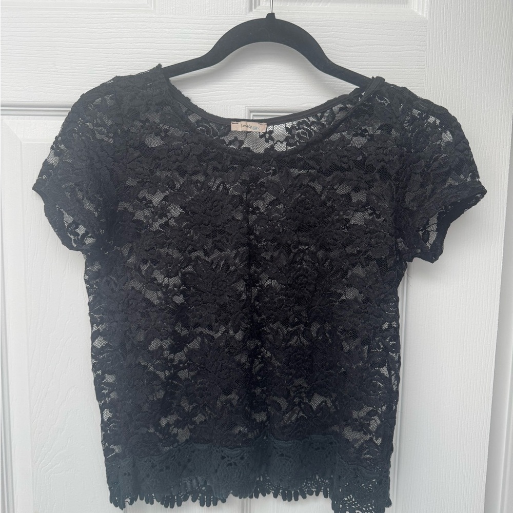 Chic Black Lace Blouse